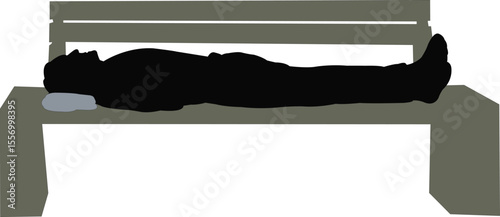 a man sleping , silhouette vector