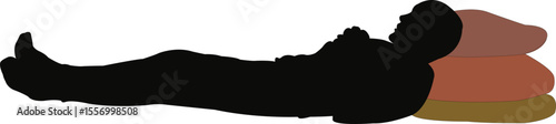 a man laying down, body silhouette vector