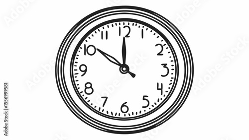 Illustration of a clock face showing nearly twelve o clock with minute and hour hands visible created with generated ai