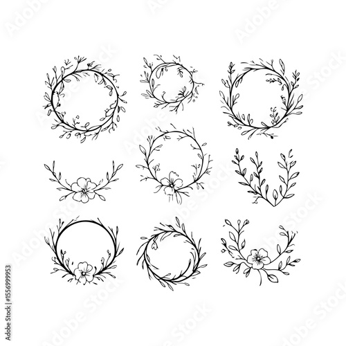 Silhouette design elements for design universal template, simple template design isolated on white background.