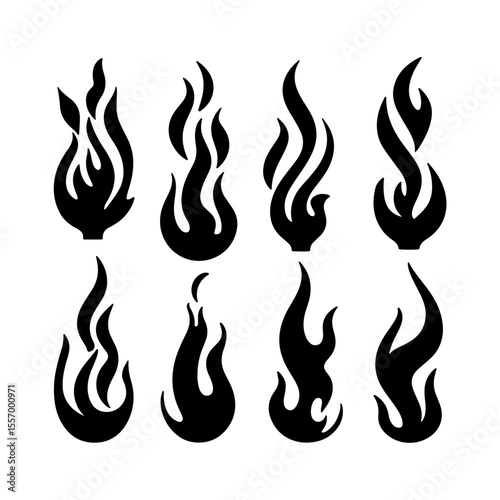 Silhouette design elements for design universal template, simple template design isolated on white background.