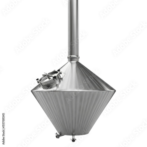A professional stainless steel conical fermenter used in craft beer brewing and beverage production. Ideal for fermentation and maturation processes.
