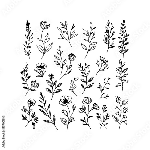 Silhouette design elements for design universal template, simple template design isolated on white background.