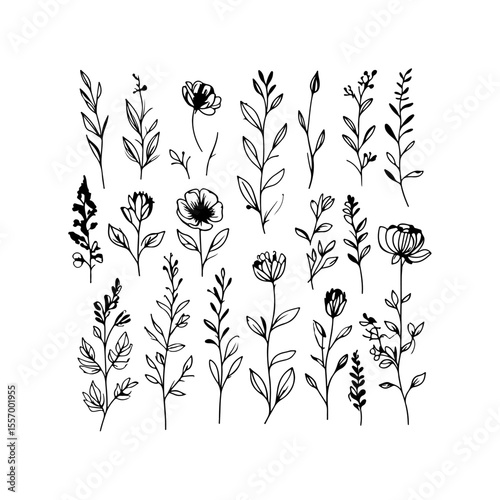 Silhouette design elements for design universal template, simple template design isolated on white background.