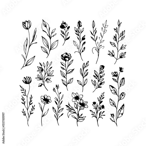 Silhouette design elements for design universal template, simple template design isolated on white background.