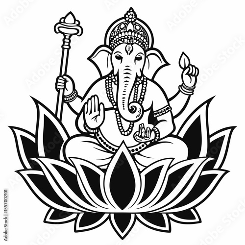 vector illustration of lord ganesha