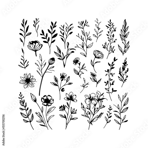 Silhouette design elements for design universal template, simple template design isolated on white background.