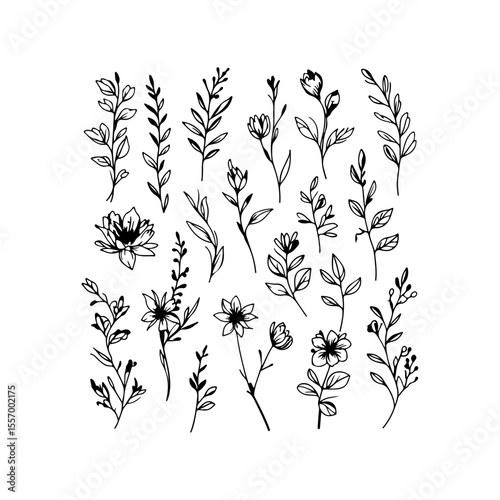 Silhouette design elements for design universal template, simple template design isolated on white background.