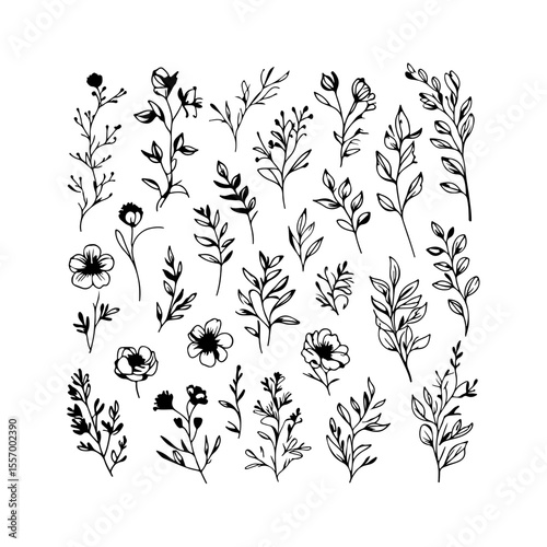 Silhouette design elements for design universal template, simple template design isolated on white background.