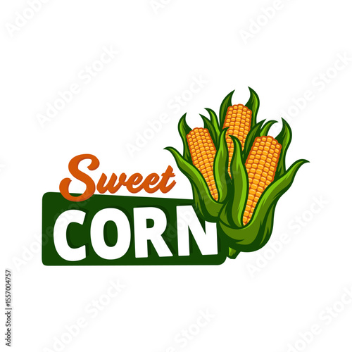Corn farming logo design vector illustration Free Vector