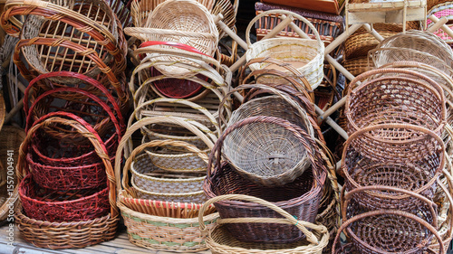 bamboo basket  in the market