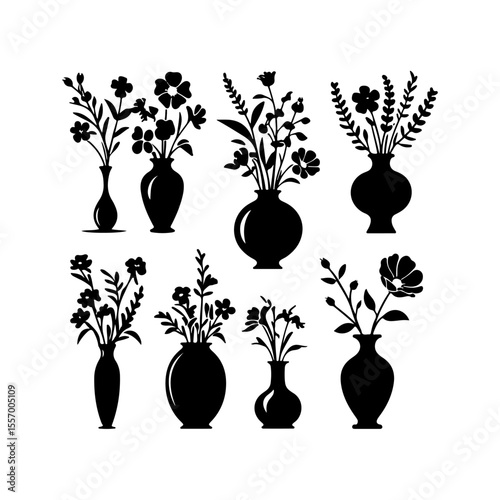 Silhouette design elements for design universal template, simple template design isolated on white background.