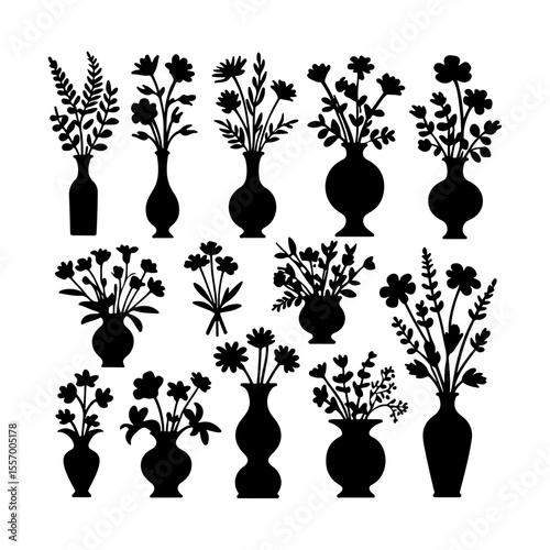 Silhouette design elements for design universal template, simple template design isolated on white background.
