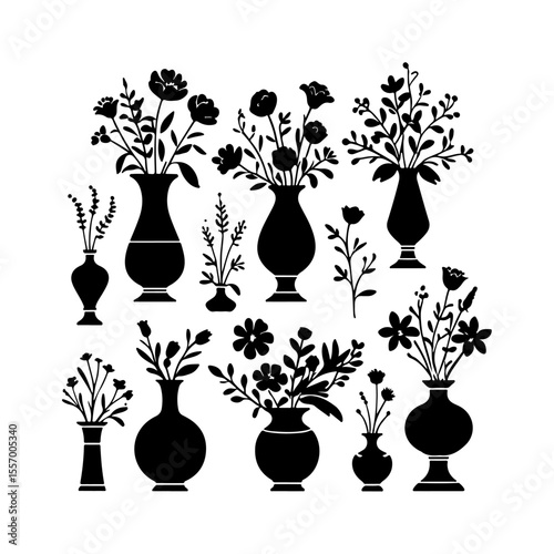 Silhouette design elements for design universal template, simple template design isolated on white background.
