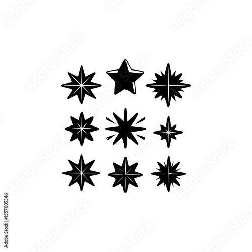 Silhouette design elements for design universal template, simple template design isolated on white background.