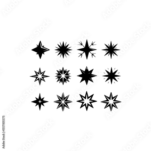 Silhouette design elements for design universal template, simple template design isolated on white background.