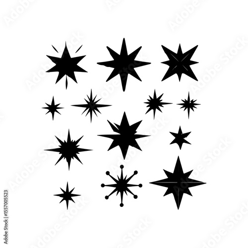 Silhouette design elements for design universal template, simple template design isolated on white background.