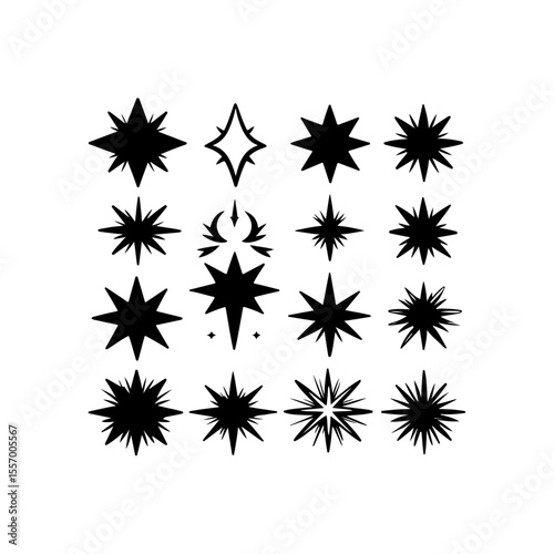 Silhouette design elements for design universal template, simple template design isolated on white background.