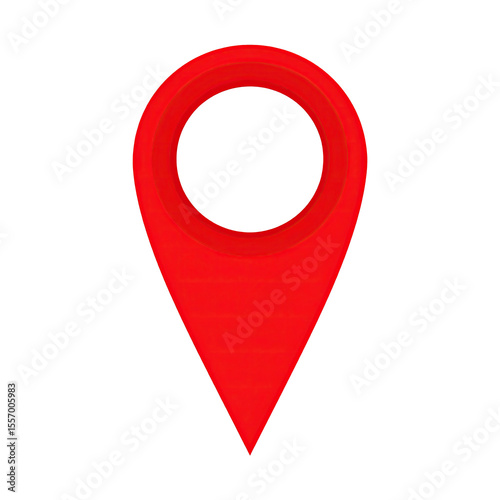 3D Icon of Red Location Pin Marker – Isolated on Transparent Background