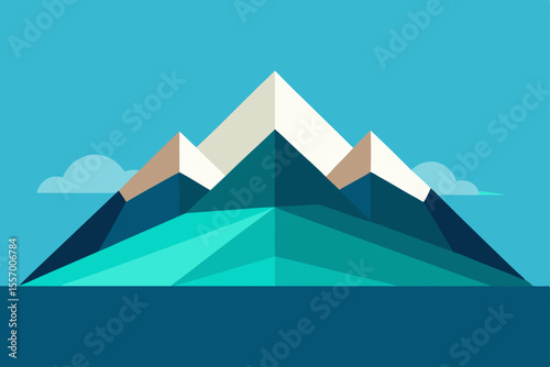 Geometric Mountain Peak Illustration Abstract Alpine Landscape Design