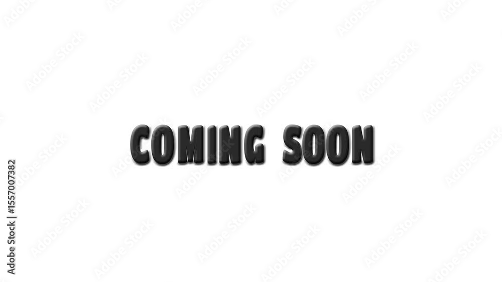 coming soon text animation push one by one letters on white background, 4k video
coming soon text animation push one by one letters on white background, 4k video