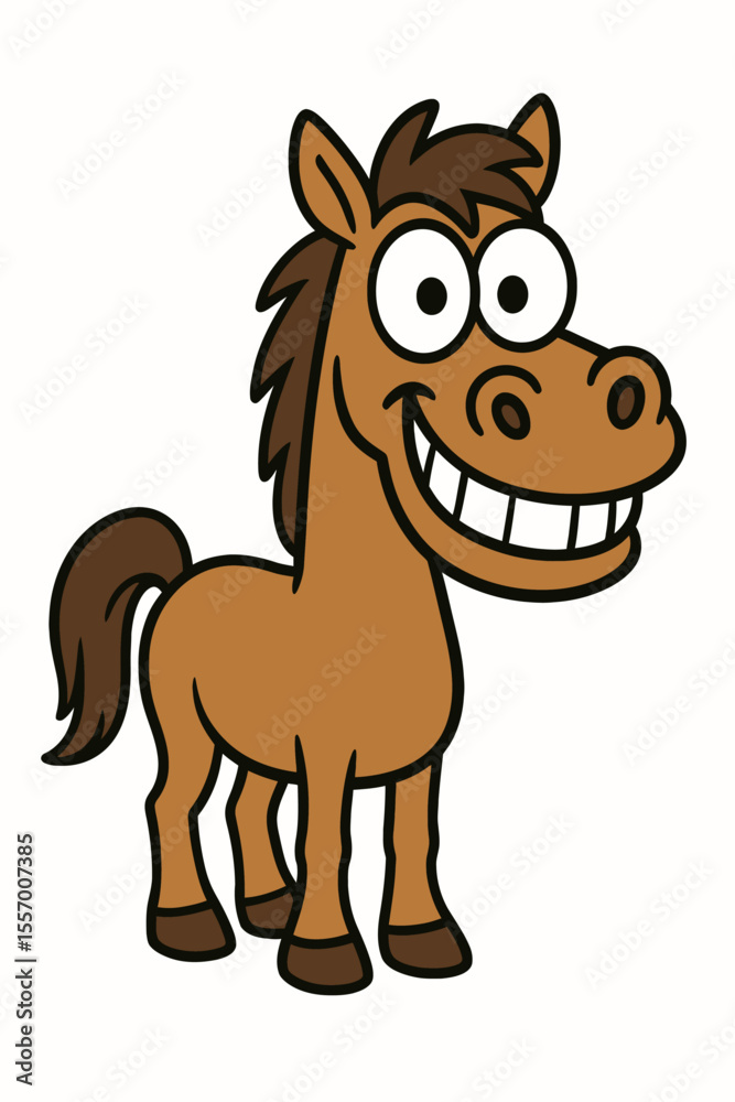 Obraz premium Goofy brown horse with a big grin