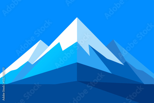 Blue pyramid mountain growth concept: a 3D arrow illustration symbolizing success and business finance