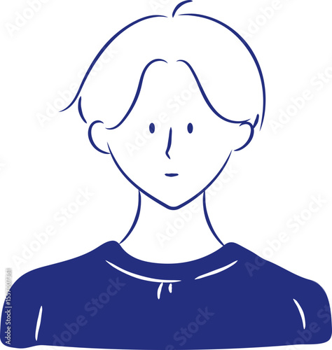 사람 인물 머리 일러스트 svg 라인