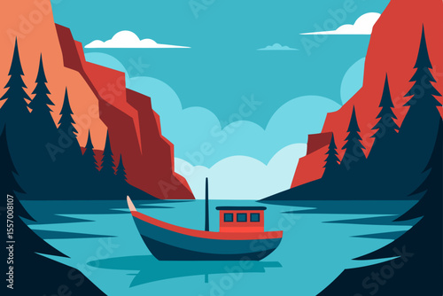 Boats on water with a summer sky, offering views of distant mountains and a coastal landscape