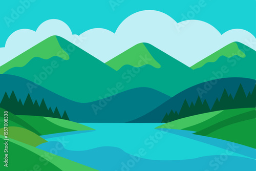 Serene Mountain Lake Landscape A Breathtaking View of Nature's Beauty