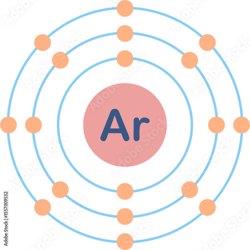 Electron configuration of argon element. 