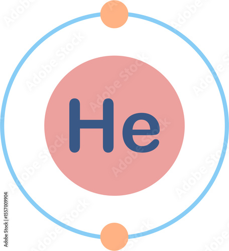 Electron configuration of helium element. 