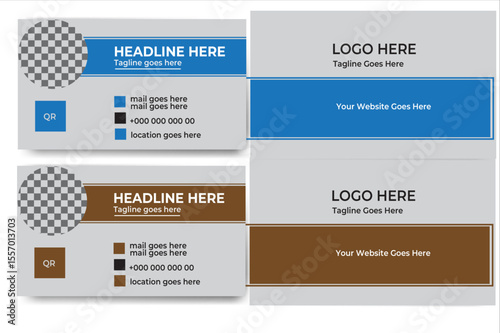 : Modern clean professional corporate business card design or company brochure design template with two colour variation keywords.