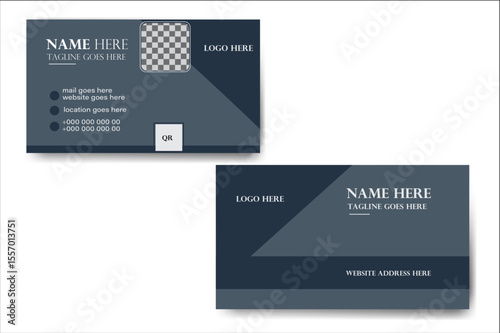  Modern clean professional corporate business card design or company brochure design template with two colour variation keywords.