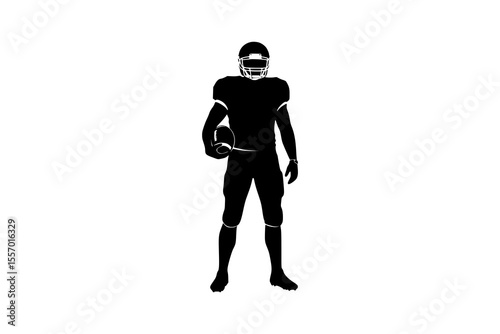 Silhouette of American football player. Suitable for sports design projects, posters, banners, and social media graphics. photo