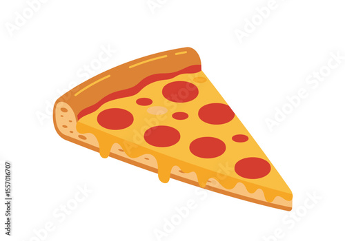 Pizza slice with cheese sauce and pepperoni toppings on crust