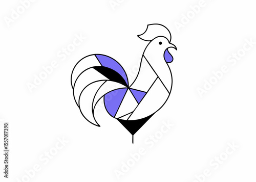 Geometric Rooster Illustration A Modern Take on Classic Farm Animal Art