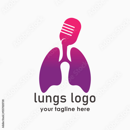 lung health logo design vector illustration, healthy broadcast logo template