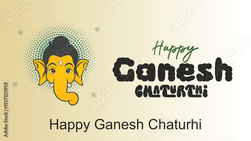 Ganesh Chaturthi festival of India,Happy Ganesh Chaturthi Festival Background Design with Creative Lord Ganesha Illustration