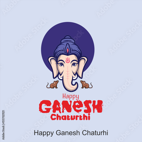 Ganesh Chaturthi festival of India,Happy Ganesh Chaturthi Festival Background Design with Creative Lord Ganesha Illustration