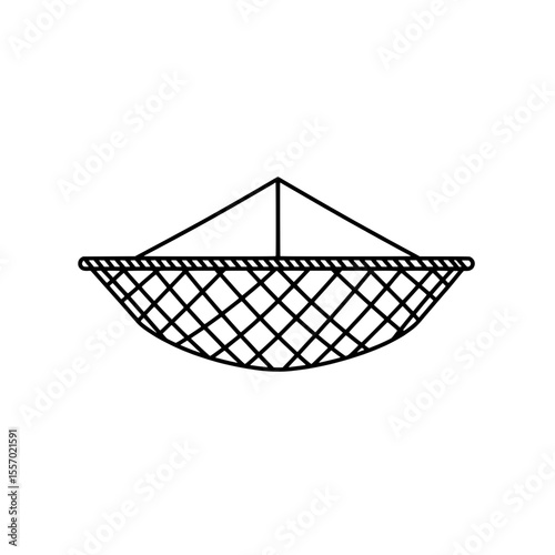 The Simple Hammock: A minimalistic representation of a tranquil hammock, inviting relaxation and leisure, perfect for a calming getaway.