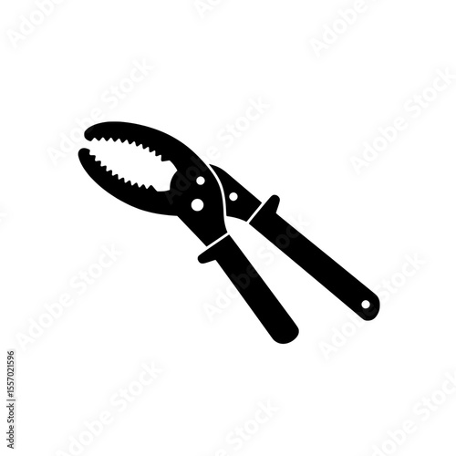 Wire Cutter Tool Silhouette: A minimalist silhouette of a wire cutter tool, with its distinctive jaws and handles, suggesting precision, efficiency, and the essence of craftsmanship.