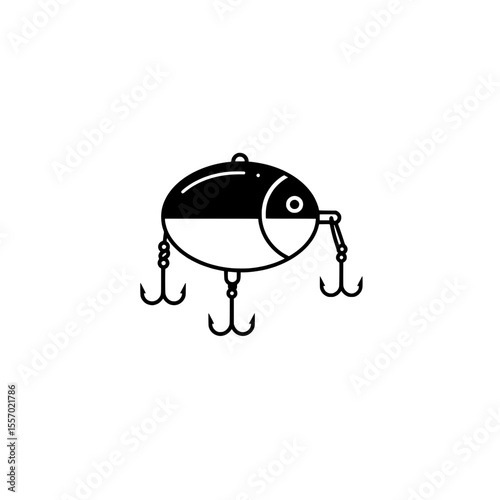 Fishing Lure: Icon of a fishing lure with three hooks.