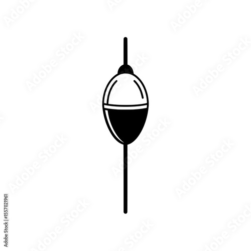Fishing Float Icon: Simple illustration of a classic fishing float, perfect for projects related to fishing, outdoors, and leisure activities. 