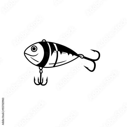 Fishing Lure Icon: A detailed icon of a fishing lure, featuring a vibrant design with sharp hooks, perfect for capturing the essence of angling and the allure of the deep.