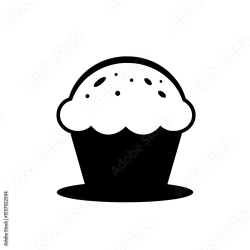 Delicious Cupcake Silhouette: A simple yet elegant silhouette captures the essence of a classic cupcake, perfect for designs that seek a touch of sweetness and sophistication.