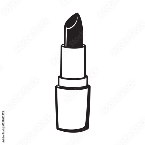 Elegant black lipstick illustration vector on white background for beauty cosmetics design