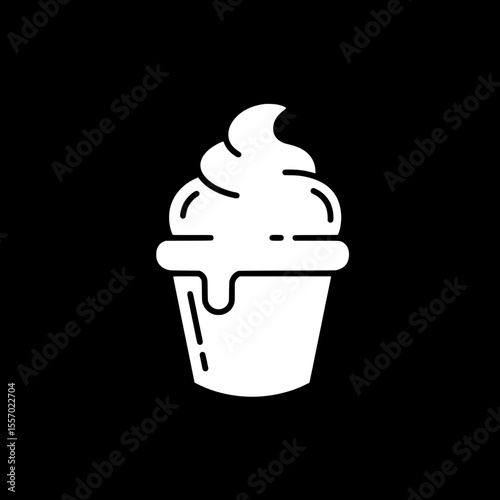Sweet Temptation: A minimalist and elegant illustration of a single ice cream treat. Captured against a dark canvas, this stark image evokes simplicity and the pure essence of indulgence.