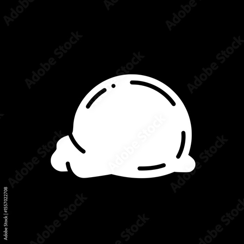 Delicious Ice Cream Scoop Icon: A minimalist illustration of a delectable scoop of ice cream, perfect for culinary themes and visual appeal. 