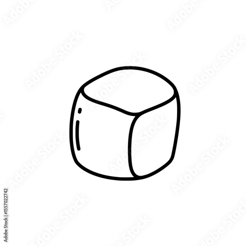 Simple Cube Illustration: A clean, minimalist illustration of a single cube, with a rounded design.